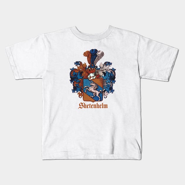 Shetenhelm Family Crest (rust variation) Kids T-Shirt by Shedenhelm